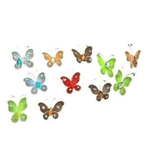 10 Assorted Colorful Butterflies Nylon Wire Assortment Crafting